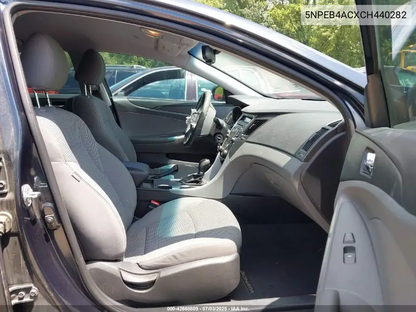 2012 Hyundai Sonata Gls VIN: 5NPEB4ACXCH440282 Lot: 42668809