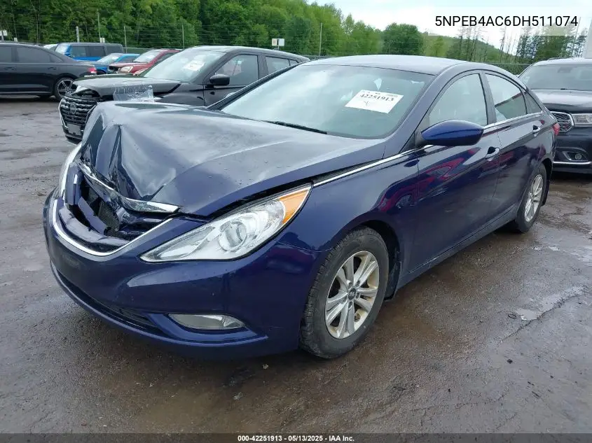 2013 Hyundai Sonata Gls VIN: 5NPEB4AC6DH511074 Lot: 42251913