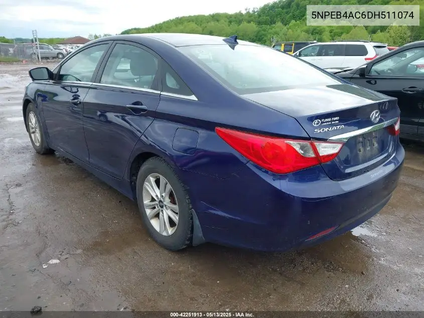 2013 Hyundai Sonata Gls VIN: 5NPEB4AC6DH511074 Lot: 42251913