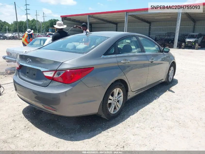 2013 Hyundai Sonata Gls VIN: 5NPEB4AC2DH755093 Lot: 42255535