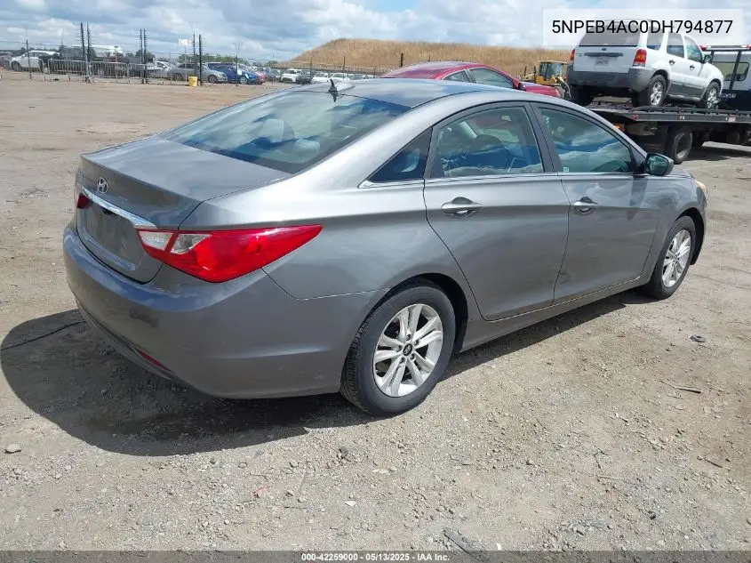 2013 Hyundai Sonata Gls VIN: 5NPEB4AC0DH794877 Lot: 42259000