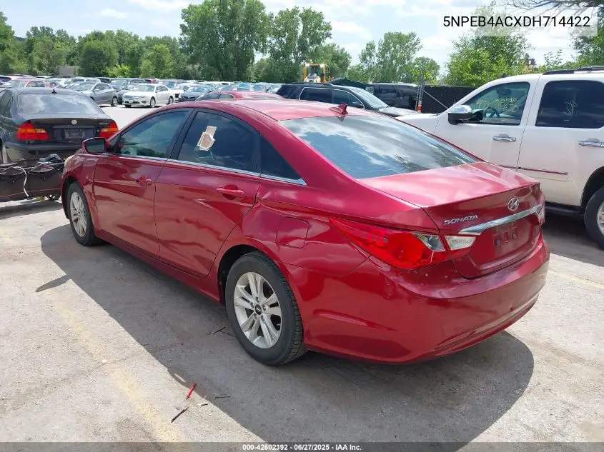 2013 Hyundai Sonata Gls VIN: 5NPEB4ACXDH714422 Lot: 42602392
