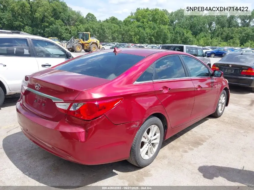 2013 Hyundai Sonata Gls VIN: 5NPEB4ACXDH714422 Lot: 42602392