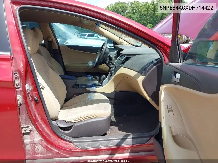 2013 Hyundai Sonata Gls VIN: 5NPEB4ACXDH714422 Lot: 42602392
