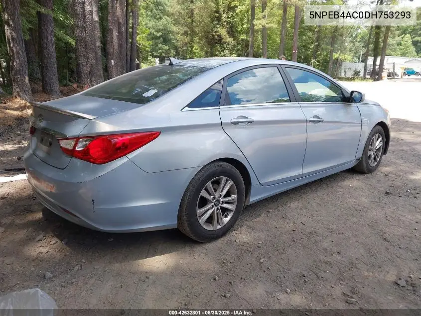 2013 Hyundai Sonata Gls VIN: 5NPEB4AC0DH753293 Lot: 42632801