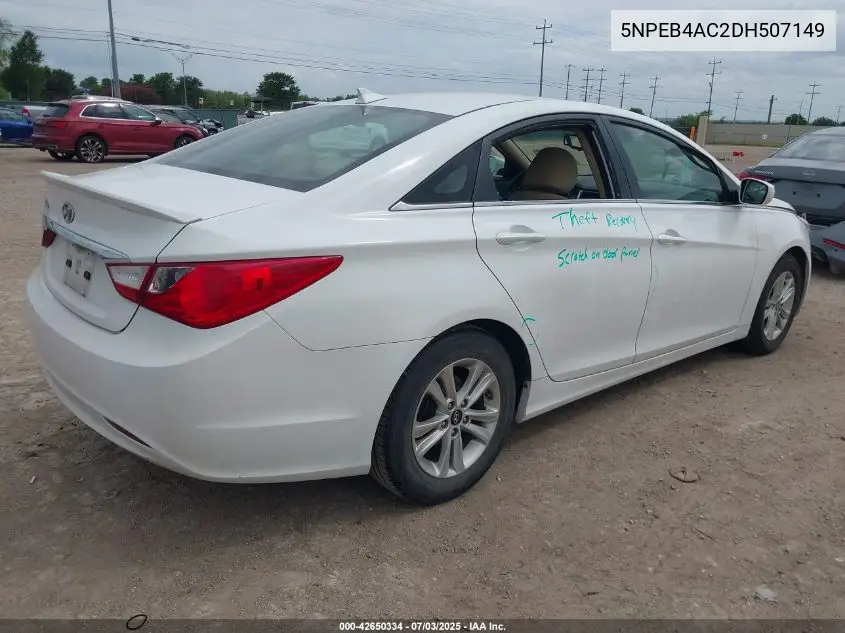 2013 Hyundai Sonata Gls VIN: 5NPEB4AC2DH507149 Lot: 42650334