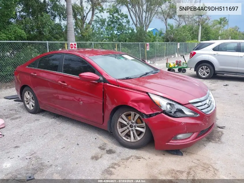 2013 Hyundai Sonata Gls VIN: 5NPEB4AC9DH511697 Lot: 42664821