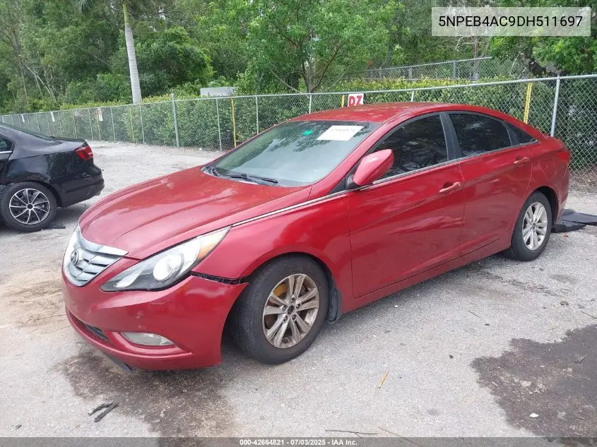 2013 Hyundai Sonata Gls VIN: 5NPEB4AC9DH511697 Lot: 42664821