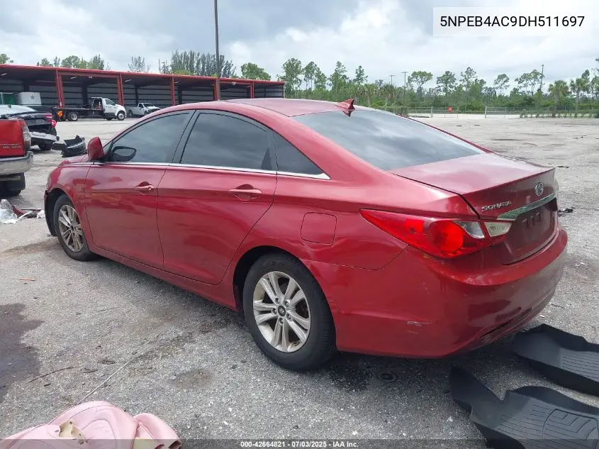 2013 Hyundai Sonata Gls VIN: 5NPEB4AC9DH511697 Lot: 42664821