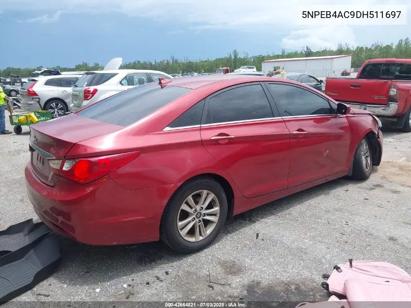 2013 Hyundai Sonata Gls VIN: 5NPEB4AC9DH511697 Lot: 42664821