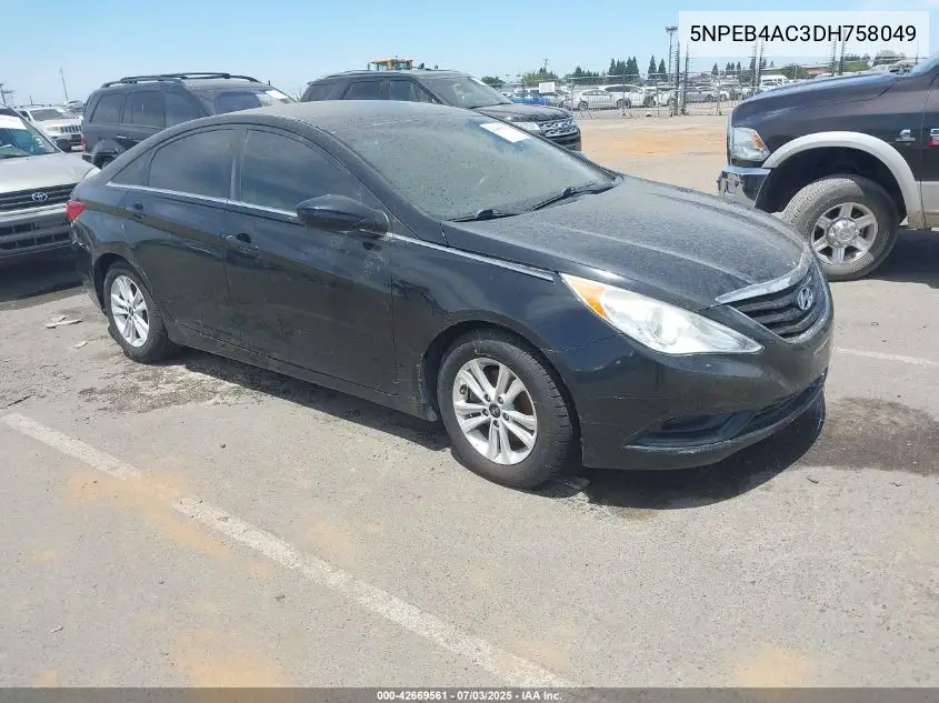 2013 Hyundai Sonata Gls VIN: 5NPEB4AC3DH758049 Lot: 42669561