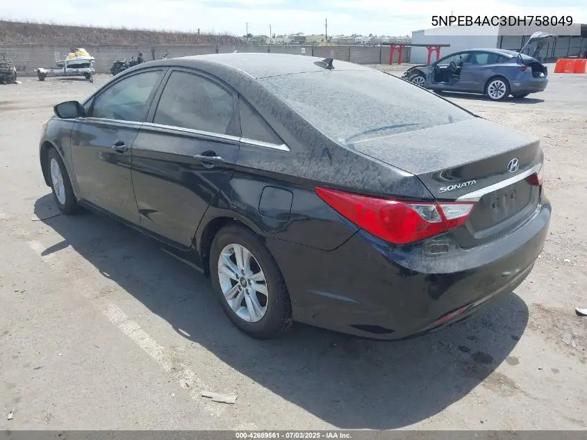 2013 Hyundai Sonata Gls VIN: 5NPEB4AC3DH758049 Lot: 42669561