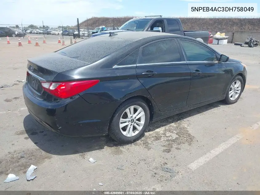 2013 Hyundai Sonata Gls VIN: 5NPEB4AC3DH758049 Lot: 42669561