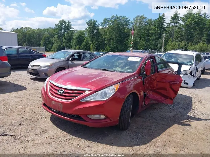 2013 Hyundai Sonata Gls VIN: 5NPEB4AC6DH753010 Lot: 42791474