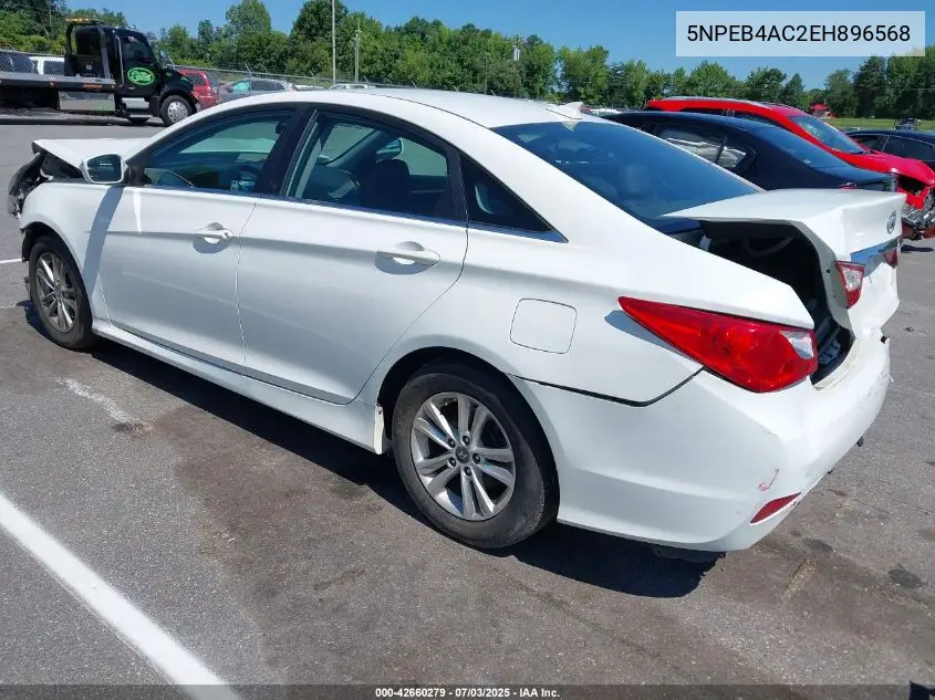 2014 Hyundai Sonata Gls VIN: 5NPEB4AC2EH896568 Lot: 42660279