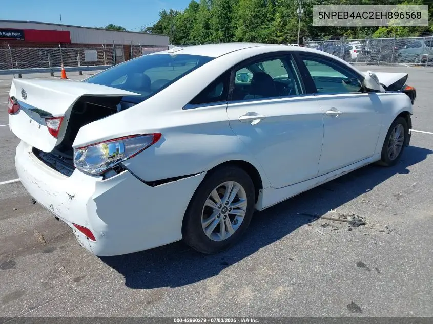 2014 Hyundai Sonata Gls VIN: 5NPEB4AC2EH896568 Lot: 42660279
