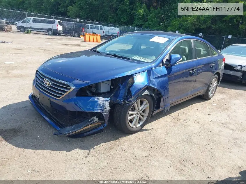 2015 Hyundai Sonata Eco VIN: 5NPE24AA1FH117774 Lot: 42616331