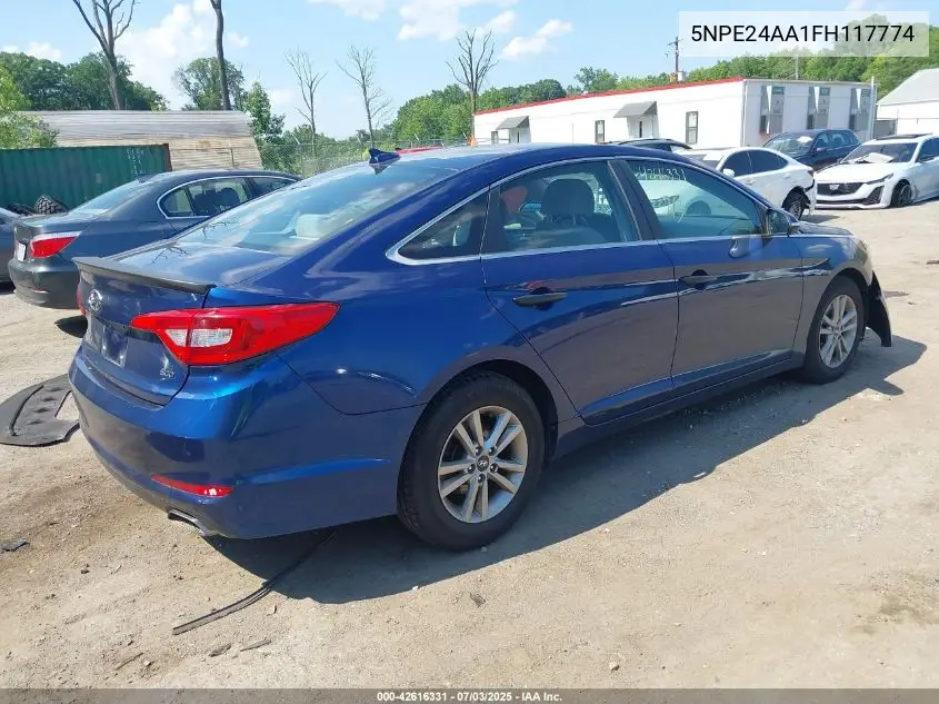2015 Hyundai Sonata Eco VIN: 5NPE24AA1FH117774 Lot: 42616331