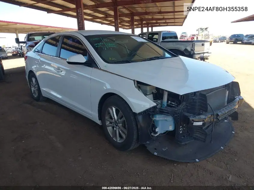 2016 Hyundai Sonata Se VIN: 5NPE24AF8GH355358 Lot: 42596696