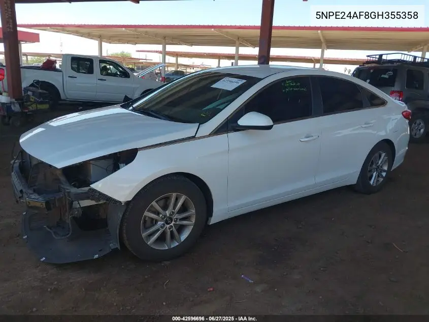 2016 Hyundai Sonata Se VIN: 5NPE24AF8GH355358 Lot: 42596696
