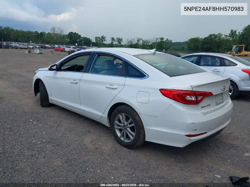 2017 Hyundai Sonata Se VIN: 5NPE24AF8HH570983 Lot: 42623552