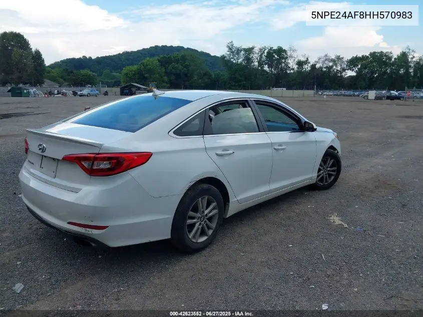 2017 Hyundai Sonata Se VIN: 5NPE24AF8HH570983 Lot: 42623552