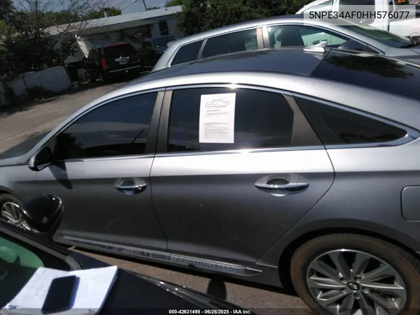 2017 Hyundai Sonata Sport VIN: 5NPE34AF0HH576077 Lot: 42631498