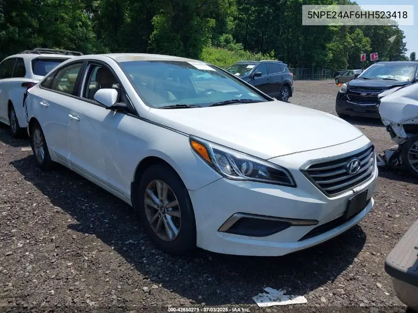 2017 Hyundai Sonata Se VIN: 5NPE24AF6HH523418 Lot: 42650279