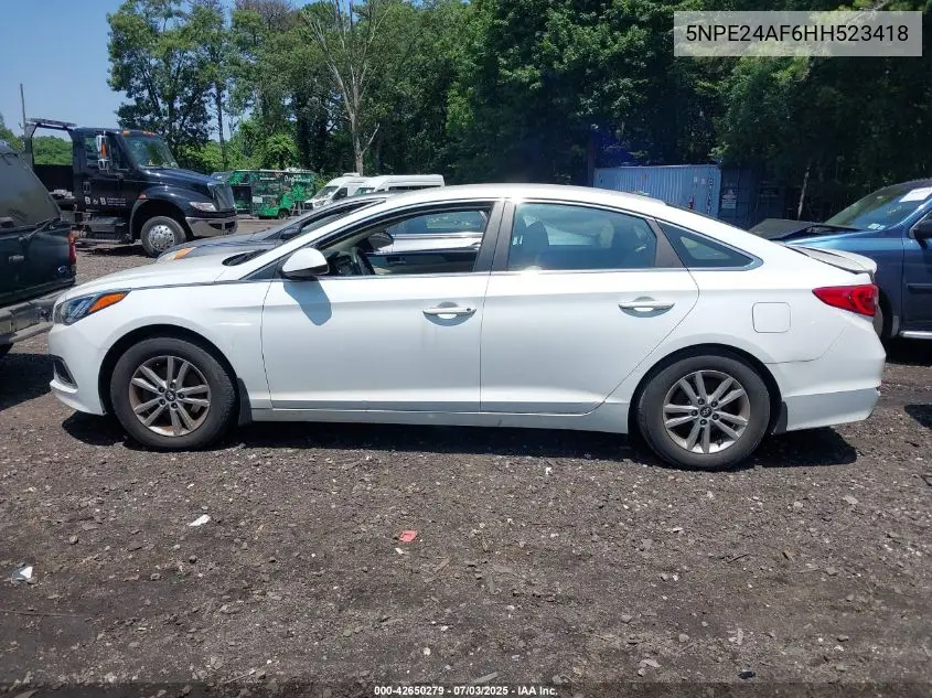 2017 Hyundai Sonata Se VIN: 5NPE24AF6HH523418 Lot: 42650279
