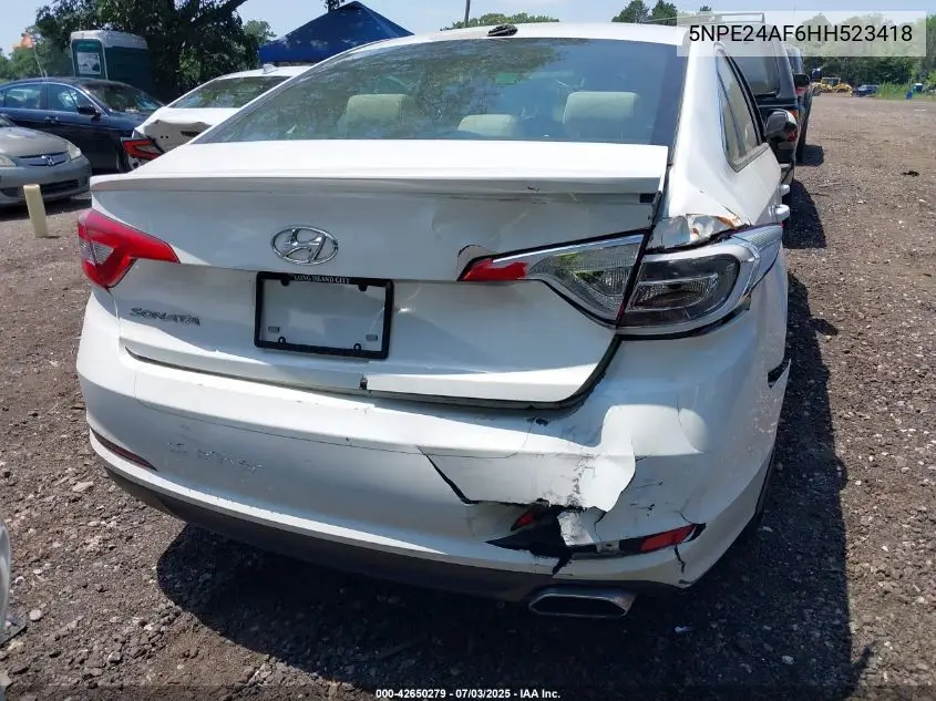 2017 Hyundai Sonata Se VIN: 5NPE24AF6HH523418 Lot: 42650279