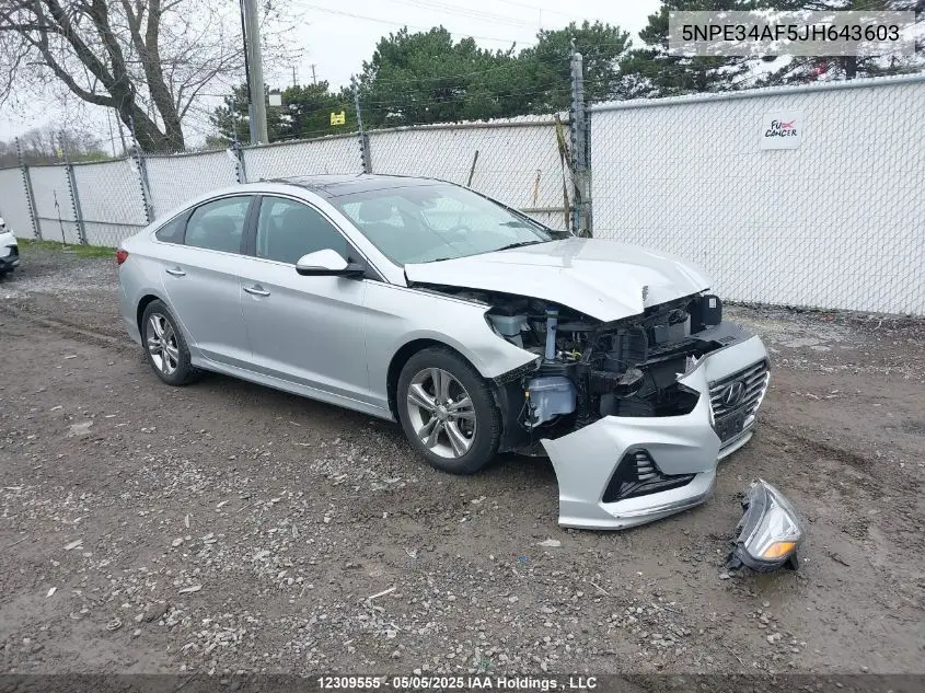 2018 Hyundai Sonata Sport/Limited/Sel VIN: 5NPE34AF5JH643603 Lot: 12309555