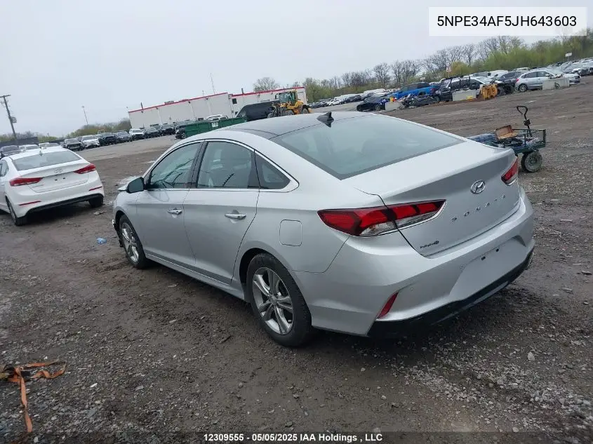 2018 Hyundai Sonata Sport/Limited/Sel VIN: 5NPE34AF5JH643603 Lot: 12309555