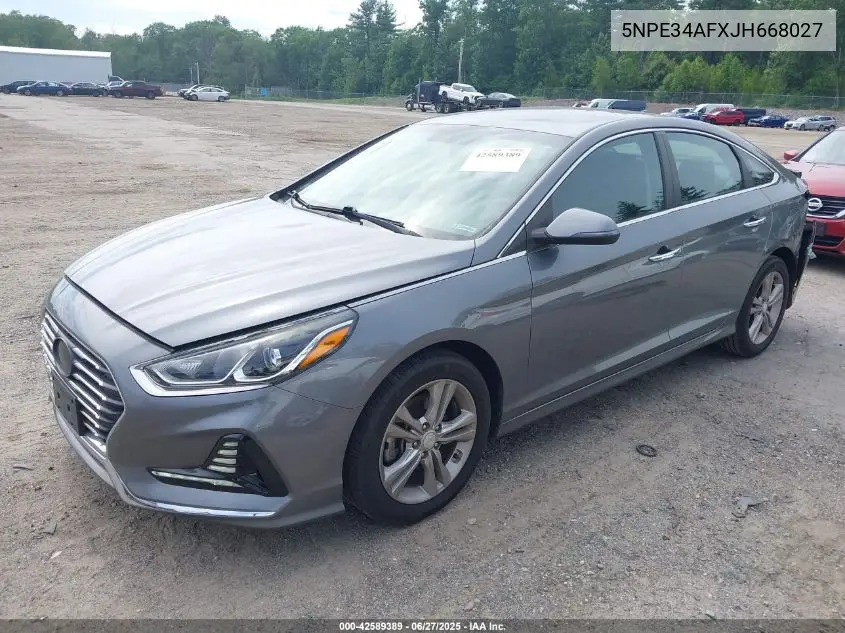 2018 Hyundai Sonata Sel VIN: 5NPE34AFXJH668027 Lot: 42589389