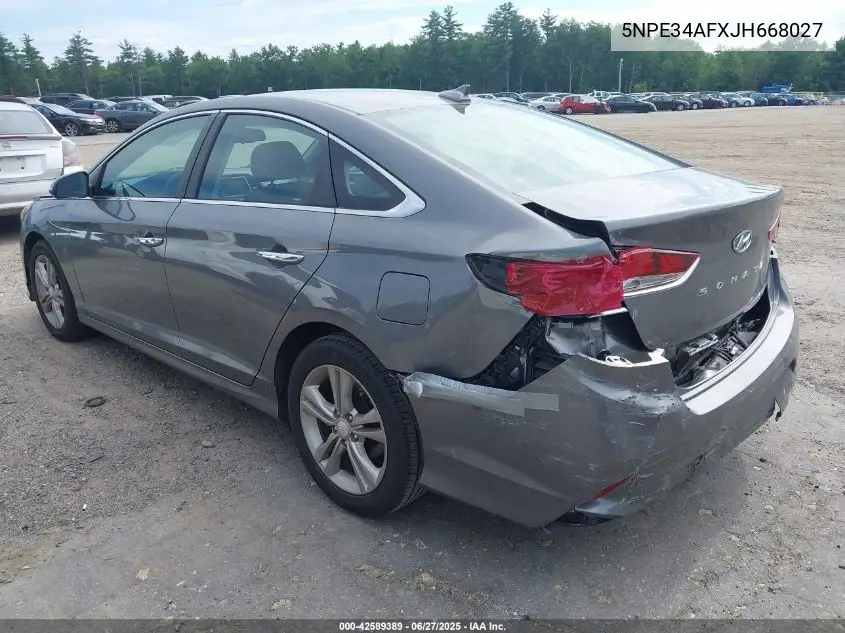 2018 Hyundai Sonata Sel VIN: 5NPE34AFXJH668027 Lot: 42589389