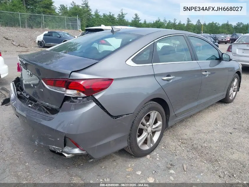 2018 Hyundai Sonata Sel VIN: 5NPE34AFXJH668027 Lot: 42589389