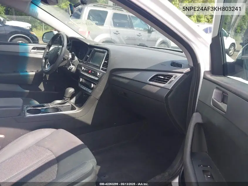2019 Hyundai Sonata Se VIN: 5NPE24AF3KH803241 Lot: 42263299
