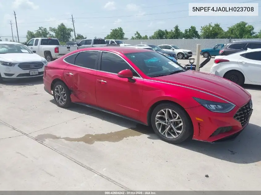 2020 Hyundai Sonata Sel VIN: 5NPEF4JA0LH023708 Lot: 42604242
