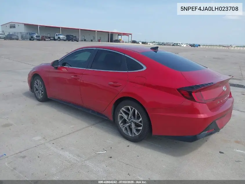 2020 Hyundai Sonata Sel VIN: 5NPEF4JA0LH023708 Lot: 42604242