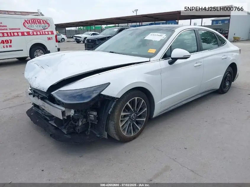 2020 Hyundai Sonata Limited VIN: 5NPEH4J25LH000766 Lot: 42652680