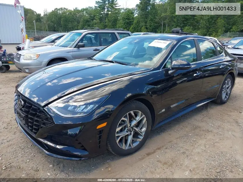 2020 Hyundai Sonata Sel VIN: 5NPEF4JA9LH001433 Lot: 42806288