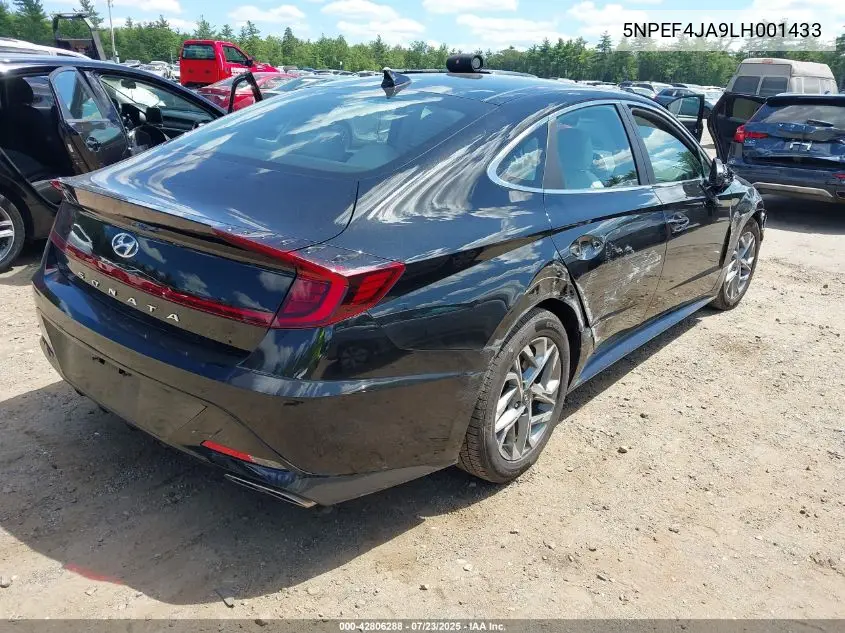 2020 Hyundai Sonata Sel VIN: 5NPEF4JA9LH001433 Lot: 42806288