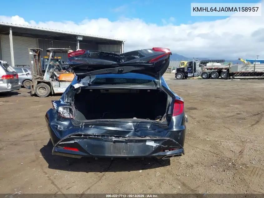 2021 Hyundai Sonata Sel VIN: KMHL64JA0MA158957 Lot: 42217713