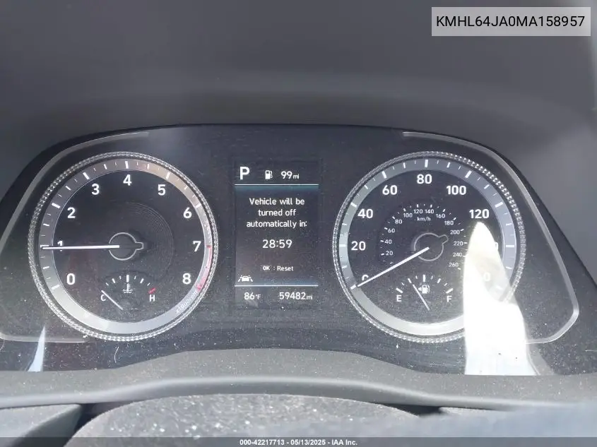 2021 Hyundai Sonata Sel VIN: KMHL64JA0MA158957 Lot: 42217713