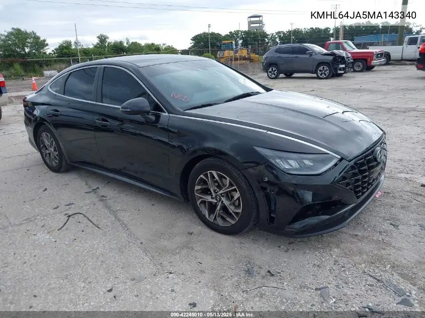 2021 Hyundai Sonata Sel VIN: KMHL64JA5MA143340 Lot: 42245010