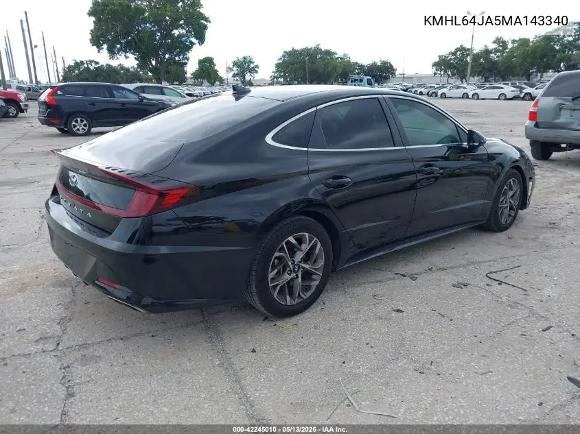 2021 Hyundai Sonata Sel VIN: KMHL64JA5MA143340 Lot: 42245010