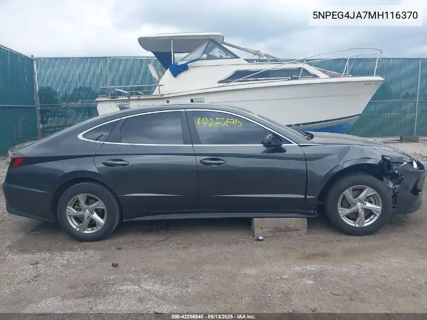 2021 Hyundai Sonata Se VIN: 5NPEG4JA7MH116370 Lot: 42256540