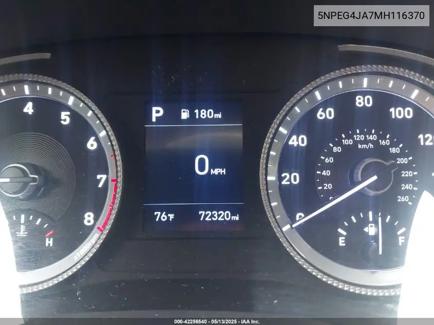 2021 Hyundai Sonata Se VIN: 5NPEG4JA7MH116370 Lot: 42256540