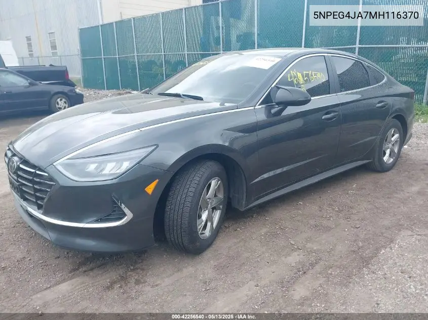 2021 Hyundai Sonata Se VIN: 5NPEG4JA7MH116370 Lot: 42256540