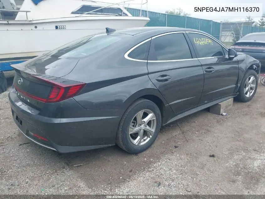 2021 Hyundai Sonata Se VIN: 5NPEG4JA7MH116370 Lot: 42256540