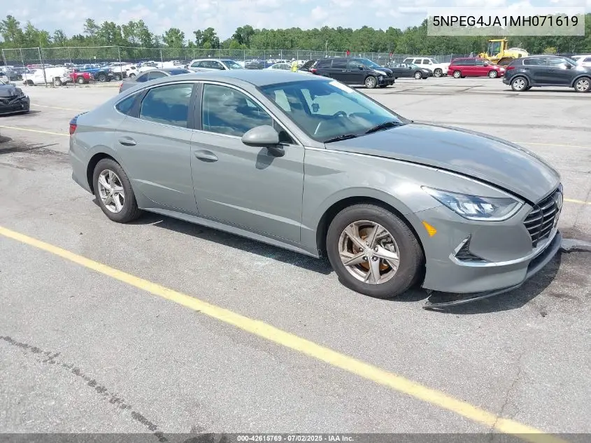 2021 Hyundai Sonata Se VIN: 5NPEG4JA1MH071619 Lot: 42615769